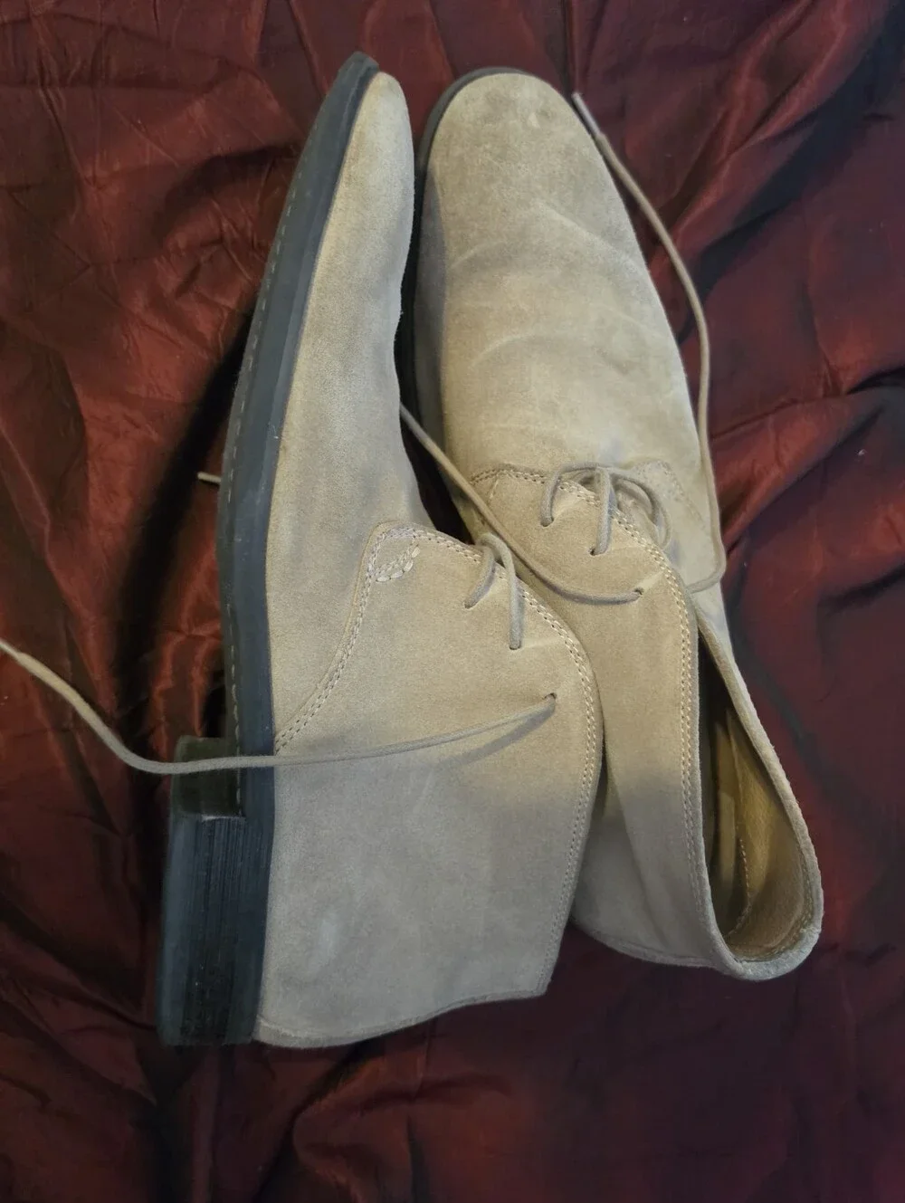 Neiman Marcus Men's Suede Chukka Boots in Beige